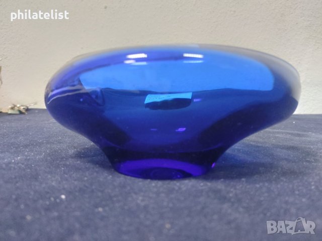 Пепелник - Синьо стъкло, снимка 2 - Декорация за дома - 40577220