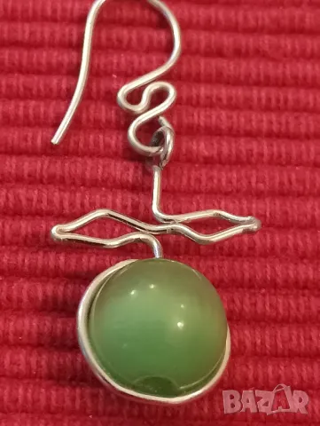 Нефритени обеци, Ябълки. , снимка 2 - Обеци - 49282648