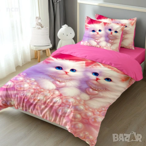 Детско спално бельо с реалистичен 4K принт „Котенца“ 11148– Българско производство