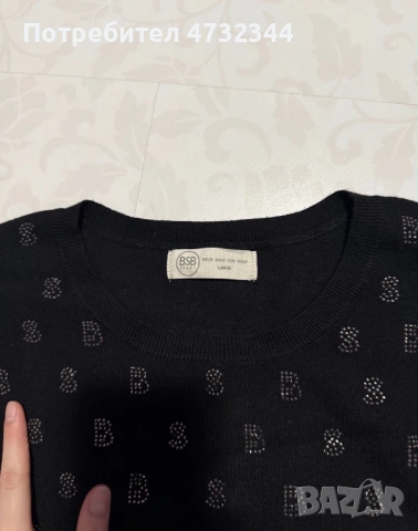 Черна блуза на BSB, снимка 3 - Блузи с дълъг ръкав и пуловери - 53406333