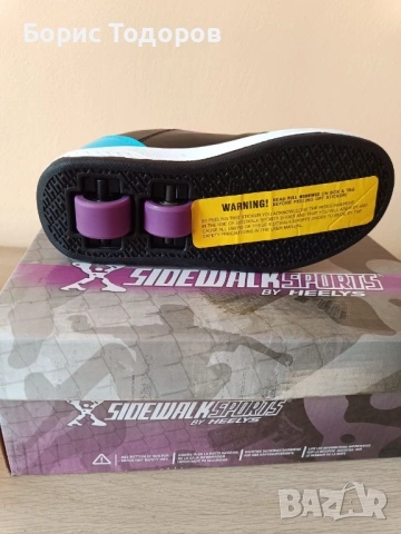 Детски Маратонки Кецове с колелца Sidewalk спортни обувки черно розово, снимка 3 - Детски маратонки - 53588337