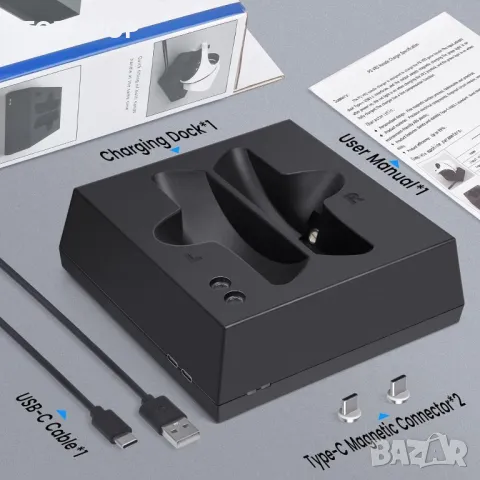 Зареждаща докинг станция за PS VR2 контролер,Sense контролер с LED светлина, снимка 2 - Слушалки и портативни колонки - 49157157