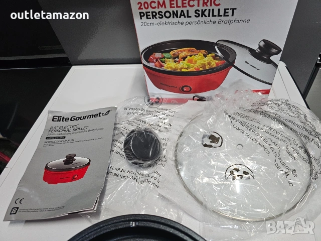 електрически тиган Elite Gourmet, снимка 5 - Прибори за хранене, готвене и сервиране - 53436525