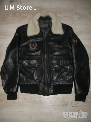Redskins мъжко кожено яке размер S-M, снимка 2 - Якета - 48133045