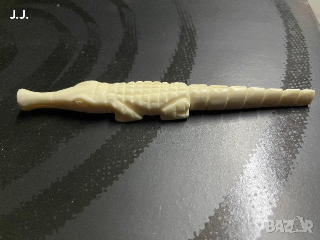 Фигурка "Крокодил" от слонова кост, снимка 2 - Статуетки - 44132842