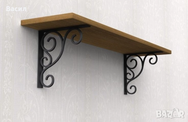 Конзоли , рафтодържачи стойки и ъгли за рафтове и етажерки от ковано желязо, снимка 10 - Други стоки за дома - 52475327