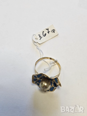 Дамски златен пръстен с перла 585/14к 3.67гр, снимка 3 - Пръстени - 51531820
