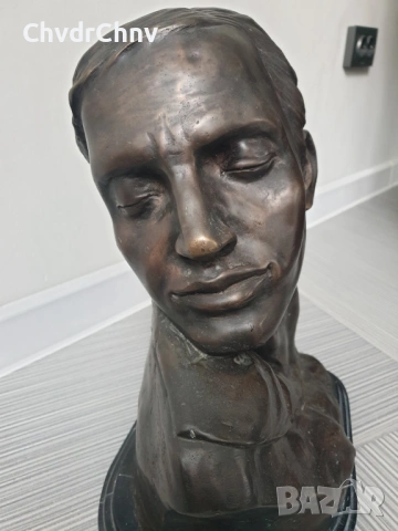 39см-13кг Rodin статуя-бюст/стара френска бронзова скулптура/фигура, снимка 2 - Статуетки - 53034664