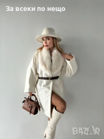 Louis Vuitton Дамско Палто С Богат Пух На Яката И Колан Код A812