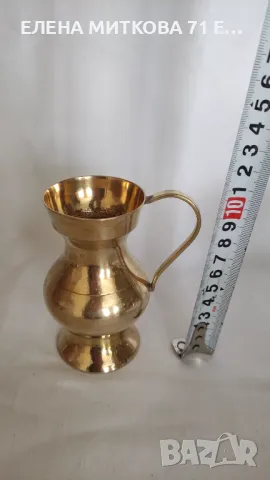 Четворен лот от кани и вази от масивен месинг-произв.Индия, снимка 4 - Антикварни и старинни предмети - 50421667