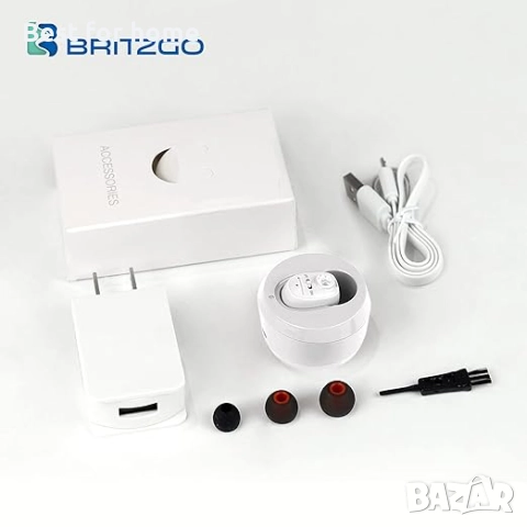 Слухов апарат Britzgo, до 40 часа живот на батерията, с преносима чанта за зареждане, снимка 7 - Други - 52773208