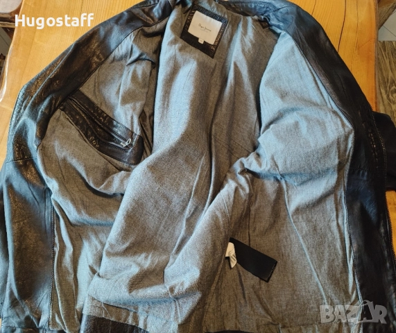 Мъжко оригинално кожено яке рокерия Pepe Jeans Хлл, снимка 5 - Якета - 51953742