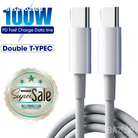 Супер Бърз 2 м. нов заряден кабел 120 W 10 A USB Type C бързо зареждане зарядно за Xiaomi Samsung , снимка 5 - Резервни части за телефони - 50664115