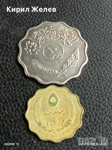 Две монети 10 филса 1967г. Ирак / 5 милима 1965г. Либия за КОЛЕКЦИЯ ДЕКОРАЦИЯ 25081