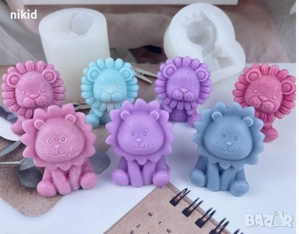 3D Лъв Лъвче силиконов молд форма фондан гипс смола украса декор шоколад, снимка 2 - Форми - 30183965