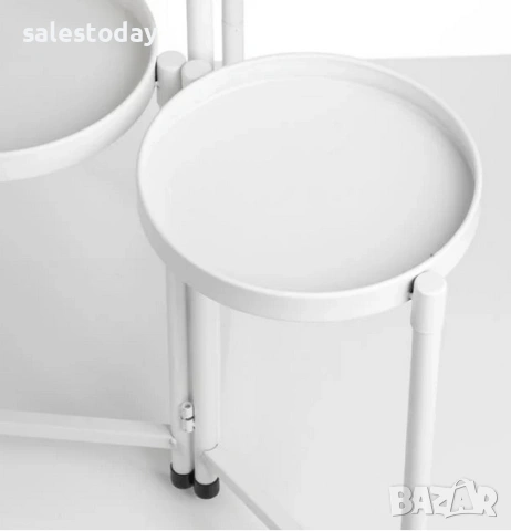 Метална поставка за цветя, бяла, 3 рафта за саксия, снимка 3 - Саксии и кашпи - 53532169