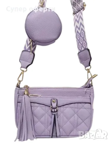 Капитонирана ежедневна дамска чанта с модерен мотив, снимка 3 - Чанти - 48998213