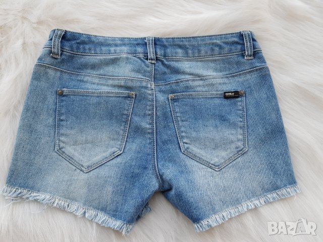 Къси дънкови панталони с дантела размер С, снимка 5 - Къси панталони и бермуди - 28832036