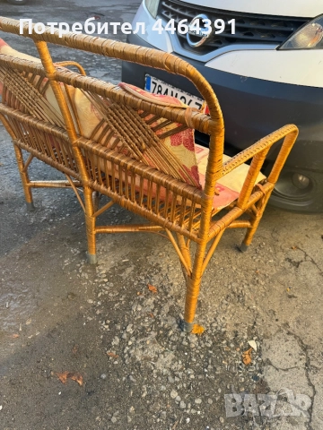 Двоен ратанов стол , снимка 6 - Градински мебели, декорация  - 52430561