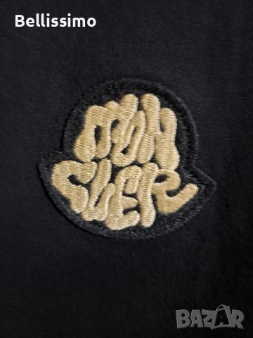 Мъжка тениска Moncler, с бродирано лого, цвят черен, снимка 4 - Тениски - 44016543