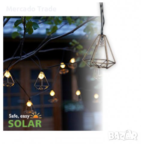 Комплект лампи Mercado Trade, LED соларни лампи, Светлинна верига, 10бр , снимка 2 - Декорация за дома - 39614855