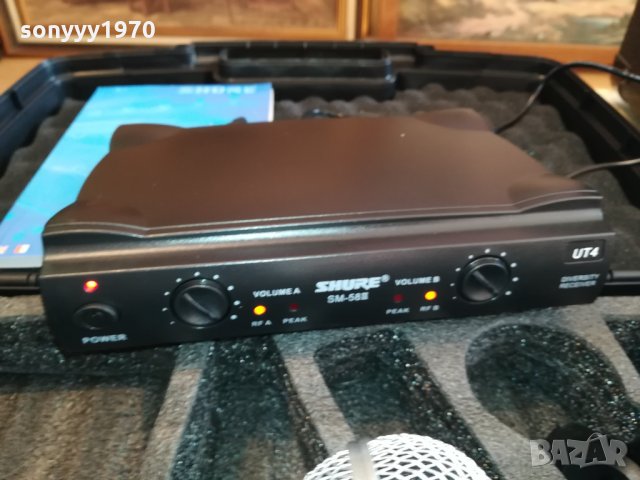 SHURE БЕЗЖИЧНИ ЗДРАВИ НОВИ МИКРОФОНИ 2БР С ПРИЕМНИК 2701221955, снимка 4 - Микрофони - 35583876