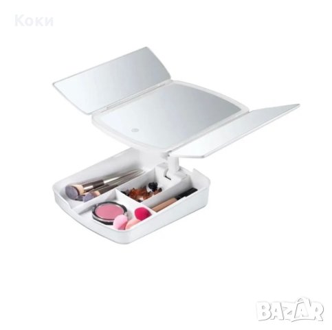 Комбинирано огледало с LED светлина отделение за гримове My Fold Away Mirror, снимка 4 - Други - 43941910