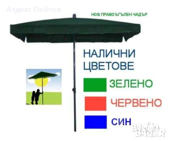 Градински правоъгълен чадър 270 х 270
