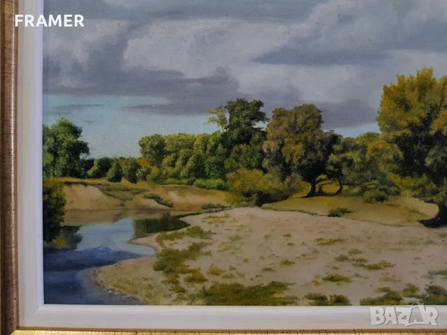 Картина Петър Момчилов Край реката 2019г. масло платно, снимка 4 - Картини - 34837229