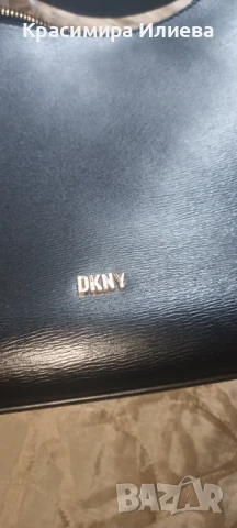 Черна чанта от естествена кожа наDKNY, снимка 5 - Чанти - 50826661