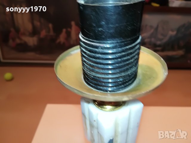 мараморна лампа-мед/месинг 40х11х11см 2206210822, снимка 13 - Антикварни и старинни предмети - 33294245