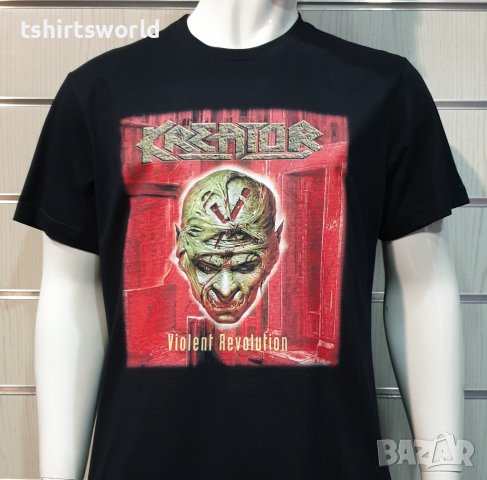 Нова мъжка тениска с дигитален печат на музикалната група Kreator (Криейтър)- Violent Revolution , снимка 6 - Тениски - 36869238