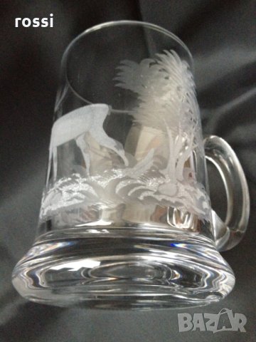 Немска ловна ръчно шлифована стъклена чаша за бира 0,5 л.,  нова, снимка 9 - Колекции - 27099048