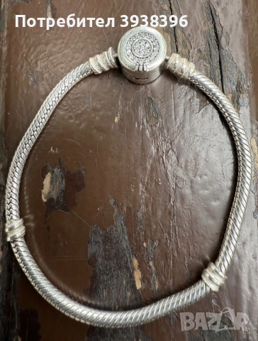 сребърна гривна Pandora + сребърен синджир