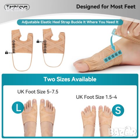 Tech Love Коректорни чорапи за буниони, 1 чифт, голям, снимка 2 - Други - 43938195