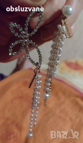 Екстравагантни асиметрични обеци, снимка 3 - Обеци - 40126089