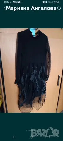 Черна рокля , снимка 3 - Рокли - 48982098