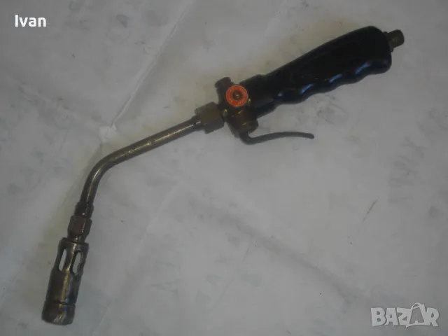 35см ГАЗОВА ГОРЕЛКА СЪС СПУСЪК Старо качество немска ELGA Масивна бакелит бронз, снимка 2 - Други инструменти - 47939396