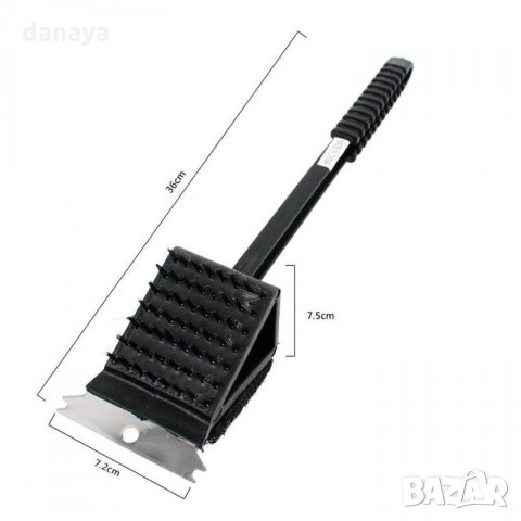 2080 Телена четка за скара с гъба и шпатула грил четка за почистване с дълга дръжка, снимка 8 - Мопове, кофи, четки и метли - 32503882