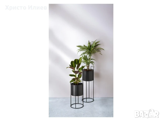 Цветарник Саксия за цветя 2бр Декоративна стойка Метална поставка, снимка 2 - Стайни растения - 50467863