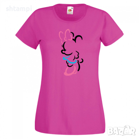 Дамска тениска Minnie Contour.Подарък,Изненада,, снимка 7 - Тениски - 36529724