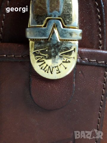 Италианска кожена чанта през рамо от естествена кожа Valentina   2/3, снимка 3 - Арт сувенири - 32664384