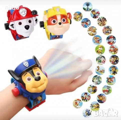 3D детски часовник прожектор с Пес Патрул Paw Patrol Рабъл Чейс Маршал Скай, снимка 2 - Детски - 27418092