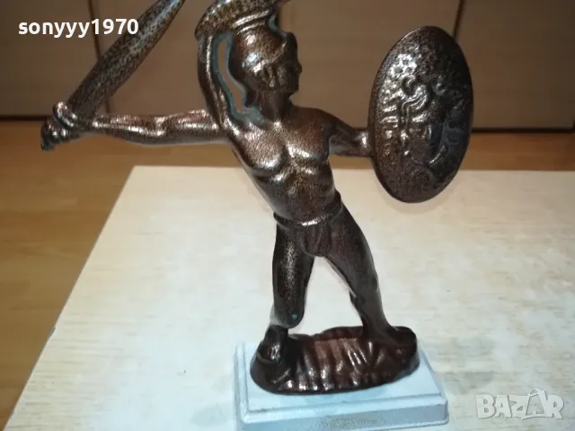 LEONIDAS-МЕТАЛНА ФИГУРА 22Х17Х6СМ-ВНОС SWISS 1201251912, снимка 2 - Антикварни и старинни предмети - 48654864