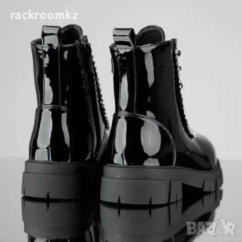 Детски боти с лачено покритие в бежов цвят 3563-2 black, снимка 3 - Детски боти и ботуши - 48157694