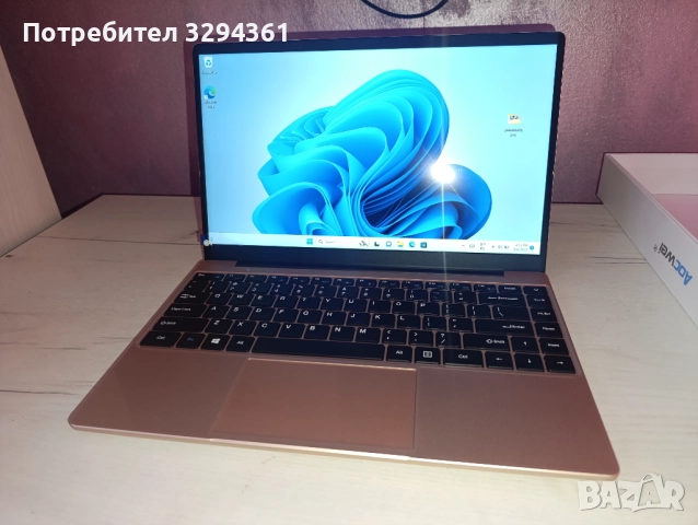 Aocwei A5 14-инчов лаптоп 6GB DDR4, 256GB SSD, 1TB Expand, Celeron N4020, Win 11 Dual WiFi, Gold, снимка 8 - Лаптопи за работа - 51626234