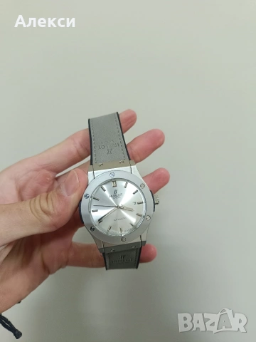 Автоматичен мъжки ръчен часовник hublot classic fusion silver механичен хъблот , снимка 3 - Мъжки - 53541380