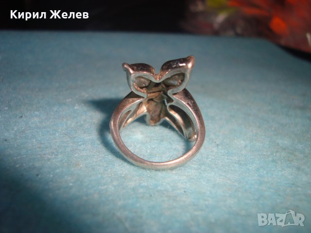 СКЪПОЦЕНЕН СРЕБЪРЕН ПРЪСТЕН ЦВЕТЕ СРЕБРО 925 с ЦИРКОНИ АНГЛИЯ ЮВЕЛИРНА ИЗРАБОТКА АРТ ДЕКО СТИЛ 26889, снимка 10 - Пръстени - 34896143