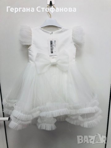 Бяла официална рокля Размери -6м.12м.18м.24м.36м. Цена -58 лв, снимка 3 - Бебешки рокли - 40883221