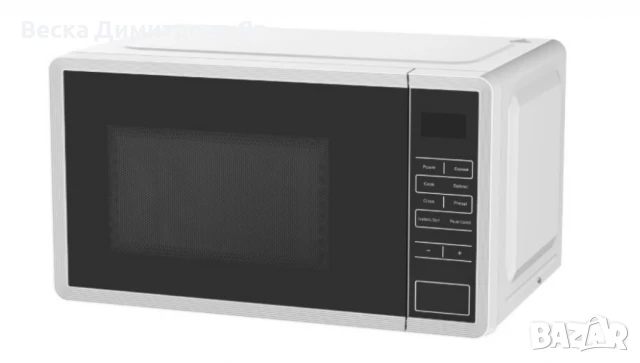 Микровълнова фурна, 700W, 20л., 5 степени на мощност, LED дисплей, Бял
